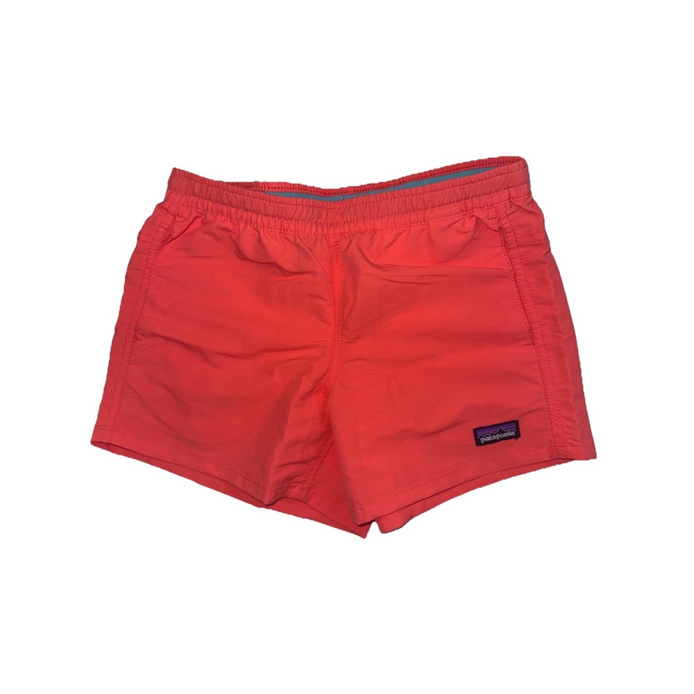 Patagonia Girls Baggies Shorts‎ 4" Unlined Nylon Bright Coral Size Large 12 NWOT